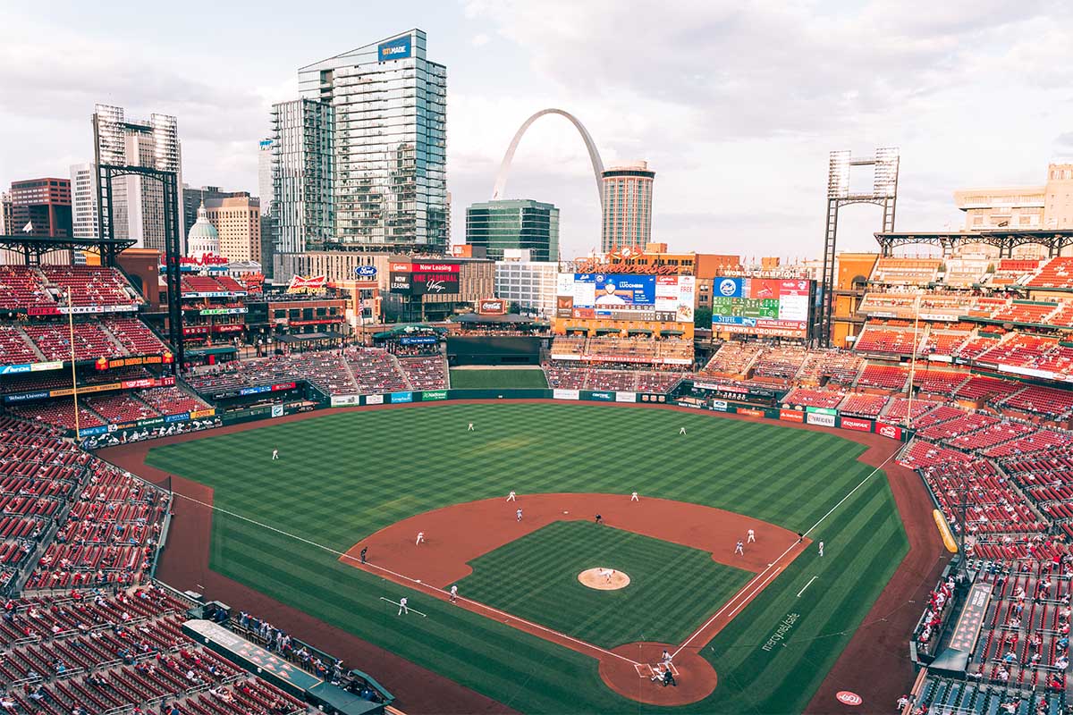Busch Stadium during St Louis Cardinals game.